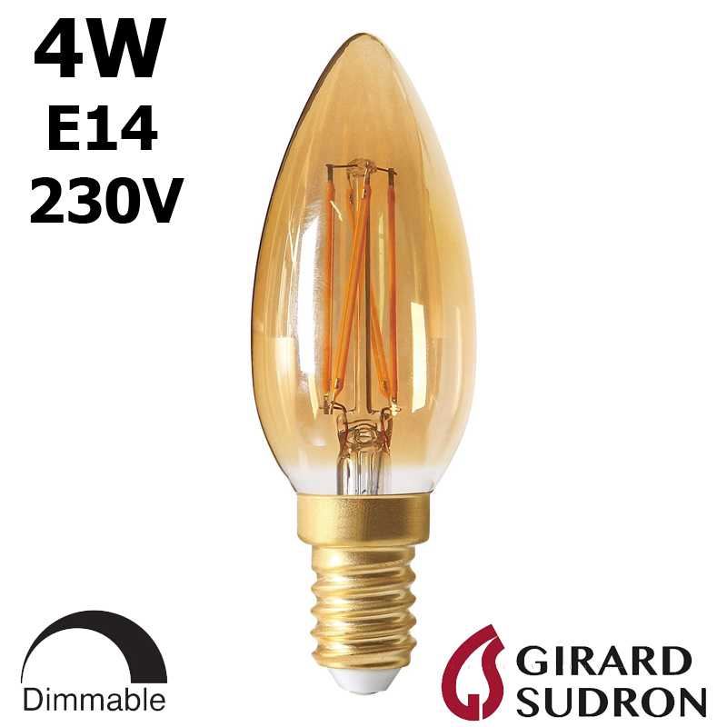 Ampoule flamme 4W LED E14 - LED SUDRON 713508 713504 165463