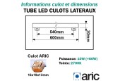 Tube LED 60cm ARIC Culots latéraux 10W Tube LED 60cm ARIC Culots latéraux 10W