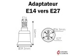 ADAPTATEUR E14 VERS E27 POUR LAMPES LED