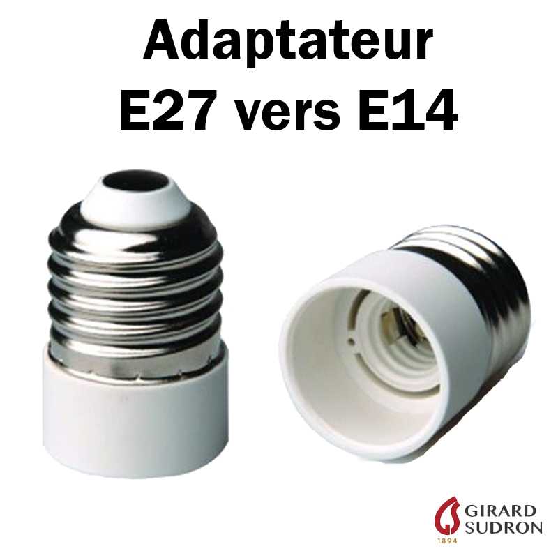 Adaptateur pour ampoule avec un culot E14 sur une douille E27