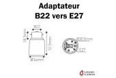 ADAPTATEUR B22 VERS E27 POUR LAMPES LED