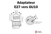 ADAPTATEUR E27 VERS GU10 POUR LAMPES LED ADAPTATEUR E27 VERS GU10 POUR LAMPES LED