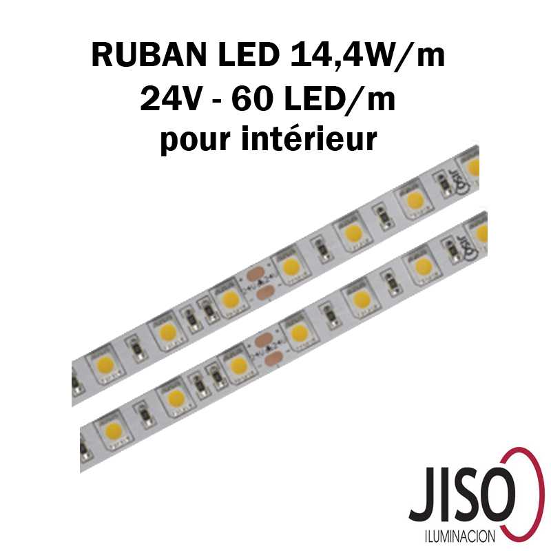 Ruban LED éclairant 24V 15W mètre - Strip LED ou bandeau LED