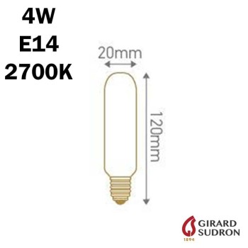 Ampoule LED Tubulaire Filament T20 4W E14 230V Girard Sudron