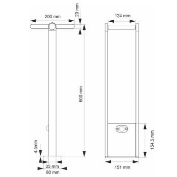 Borne SOLAIRE BENEITO POPA 60cm 1.6W avec détecteur