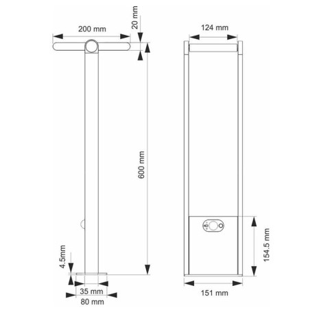 Borne SOLAIRE BENEITO POPA 60cm 1.6W avec détecteur