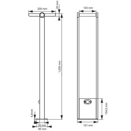 Borne SOLAIRE BENEITO POPA 100cm 1.6W avec détecteur