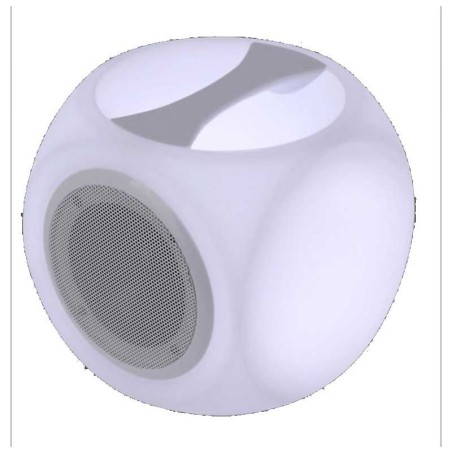 Cube lumineux LED rechargeable 2.5W, haut-parleur 10W IP44