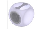 Cube lumineux LED rechargeable 2.5W, haut-parleur 10W IP44
