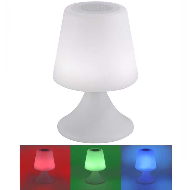 Lampe de table 2.5W LED rechargeable, avec haut-parleur 5W IP44