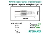 Ampoule 50W Gy6.35 - Lampe capsule halogène 12V Ampoule 50W Gy6.35 - Lampe capsule halogène 12V