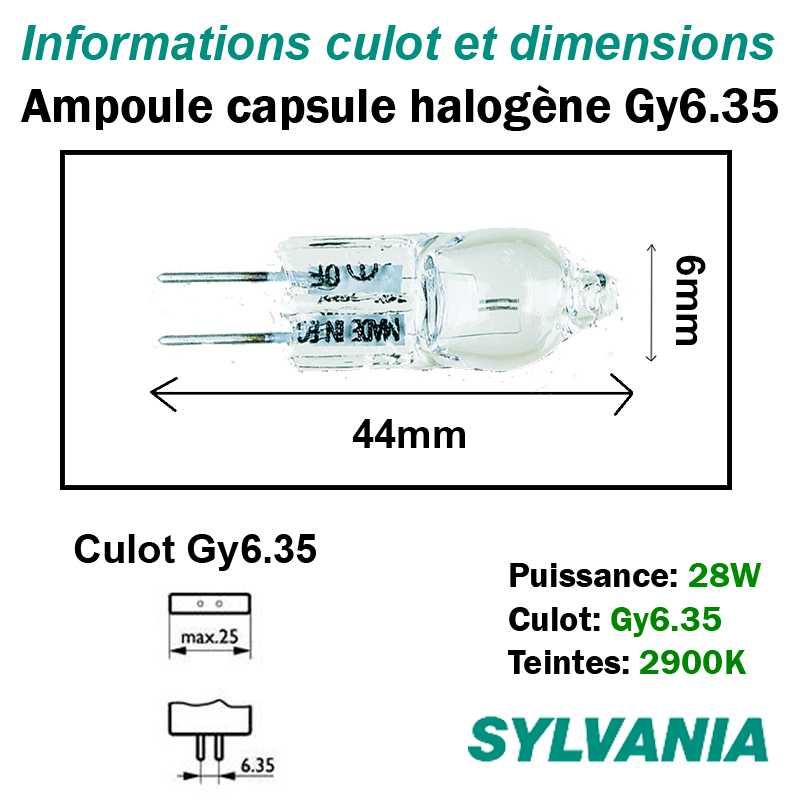 Ampoule halogène 40W culot G4 12V forme capsule ECO