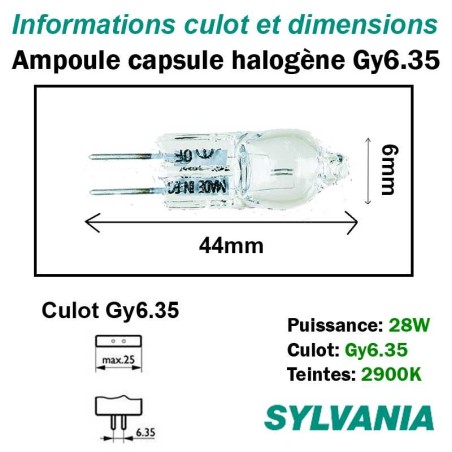 Ampoule ECO 40W Gy6.35 - Lampe capsule halogène 12V