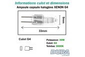 Ampoule capsule XENON 20W G4 12V - Duralamp