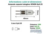 Ampoule capsule XENON 35W Gy6.35 12V - Duralamp Ampoule capsule XENON 35W Gy6.35 12V - Duralamp