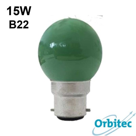 Ampoule verte guirlande - Lampe sphérique 15W B22 - ORBITEC 124048
