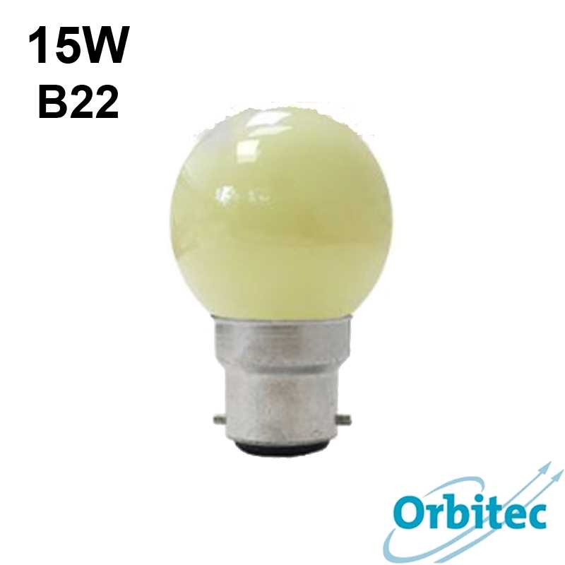 Ampoule sphérique jaune guirlande 15W B22