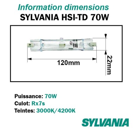 SYLVANIA HSI-TD 70W Rx7s