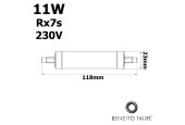 Tube LED R7s 11W 230V 118mm - BENEITO FAURE Tube LED R7s 11W 230V 118mm - BENEITO FAURE