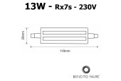 Tube LED R7s 13W 230V 118mm - BENEITO FAURE Tube LED R7s 13W 230V 118mm - BENEITO FAURE