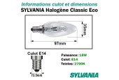 Ampoule Flamme Lisse 18W E14 230V Ampoule Flamme Lisse 18W E14 230V