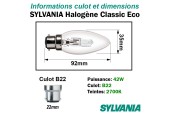 Ampoule Flamme Lisse 42W B22 230V Ampoule Flamme Lisse 42W B22 230V