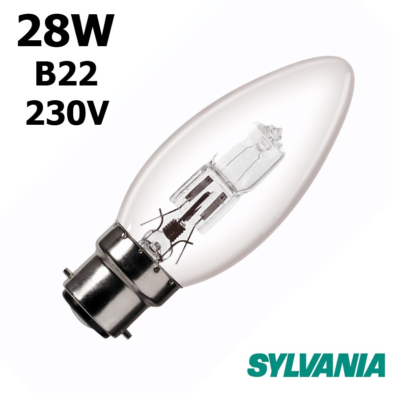 Ampoule Flamme Lisse 28W B22 230V - SYLVANIA 0023738 - Lampe halogene