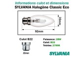 Ampoule Flamme Lisse 28W B22 230V Ampoule Flamme Lisse 28W B22 230V
