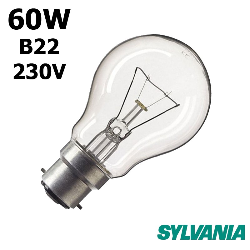 Ampoule 60W B22 230V - Lampe claire à incandescence avec filament