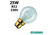 Ampoule sphérique claire 25W B22 230V
