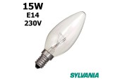 Ampoule flamme claire 15W E14 230V
