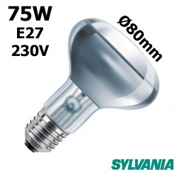 Ampoule réflecteur 80mm 75W E27 230V