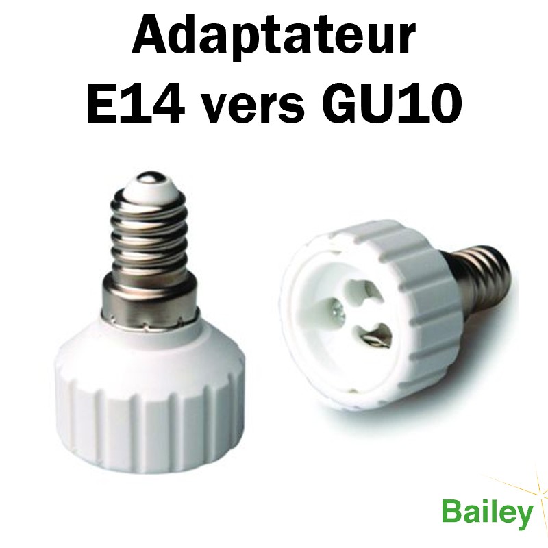 Adaptateur pour ampoule avec un culot GU10 sur une douille E14