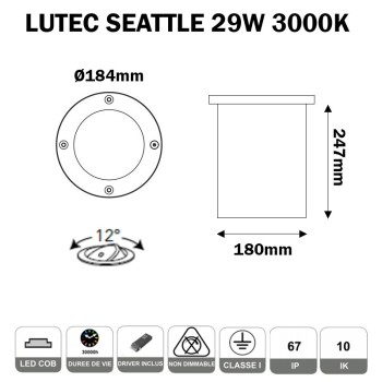 Spot encastré de sol 29W - LUTEC SEATTLE