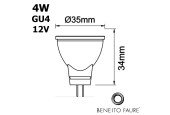Ampoule MR11 4W GU4 12V - BENEITO TUTTO Ø35mm