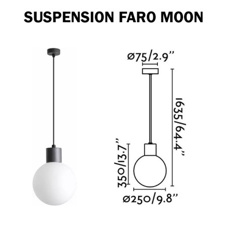 SUSPENSION FARO MOON - Douille E27