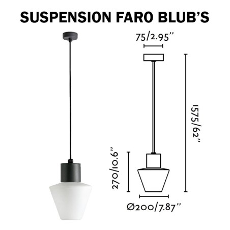 SUSPENSION FARO MISTU - Douille E27