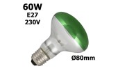 Ampoule verte 60W E27 230V Ø80mm