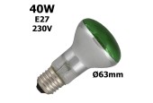 Ampoule verte 40W E27 230V Ø63mm Ampoule verte 40W E27 230V Ø63mm
