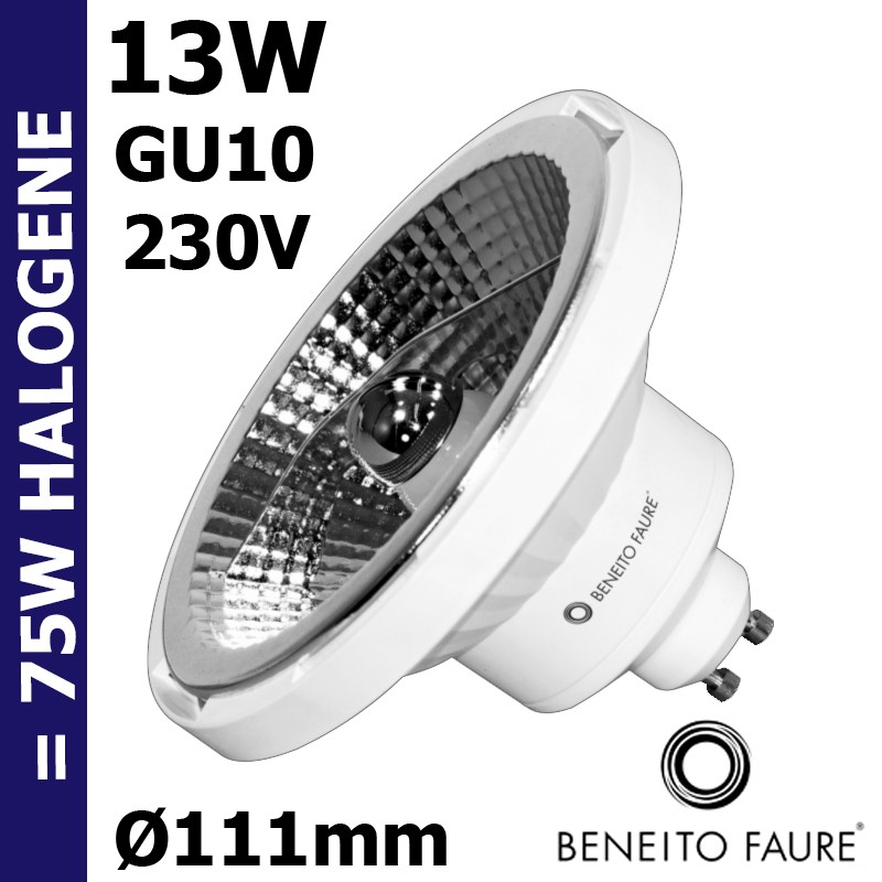 Ampoule réflecteur LED AR111 13W GU10 230V - BENEITO 3465 3466