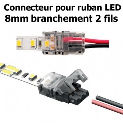 Connecteur Ruban LED 10mm Monocouleur vers Fils