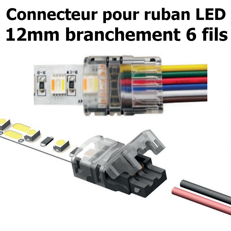 Connecteur ruban led RGB avec cable - Prise femelle