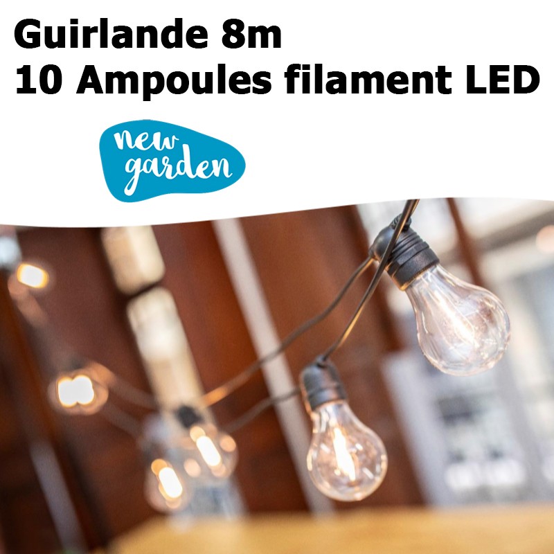 Guirlande 8m - 10 ampoules LED