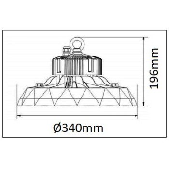 Dimensions BENEITO ufo lens 100W-150W-200W