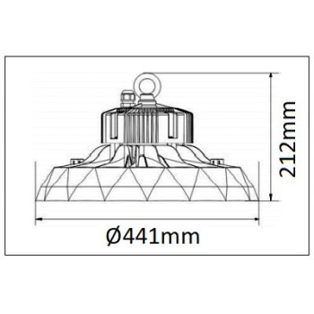 Dimensions BENEITO ufo lens 240W