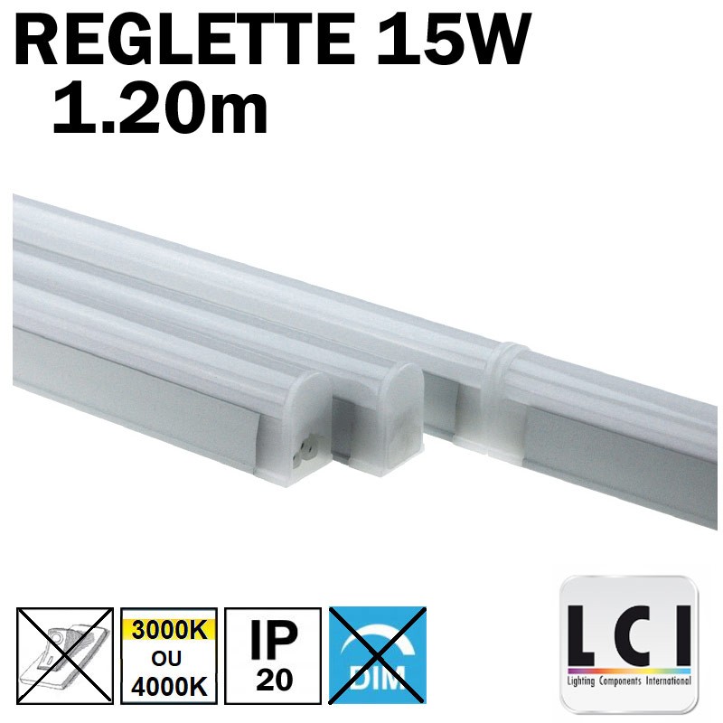 Réglette LED 15W 1168mm 230V - LCI