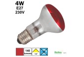 Spot LED rouge R63 4W E27 230V