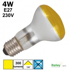 Spot LED jaune R63 4W E27 230V