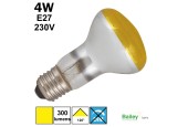 Spot LED jaune R63 4W E27 230V