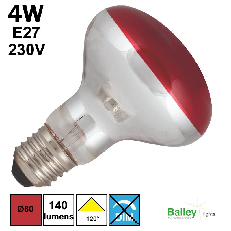 Spot LED rouge- Ampoule LED réflecteur R80 E27 230